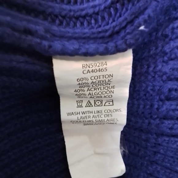 Children's Place Crew Neck Knit Sweater Size Large in Blue w/ Stripes - Picture 9 of 10